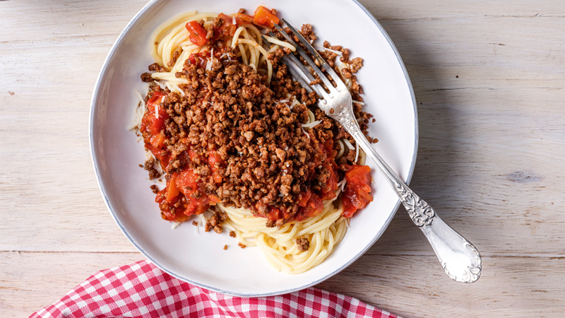 vegetarisch gehakt in veggie bolognaise